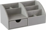 Leather Desk Organizer in Gray Color 29x15x14cm