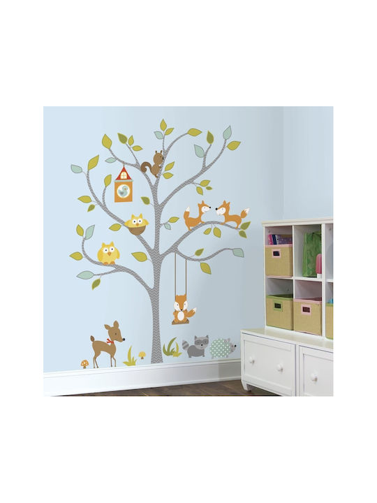 RoomMates Decor Autocolant Decorativ pentru Copii Perete Copac & Vulpițe 109x147buc