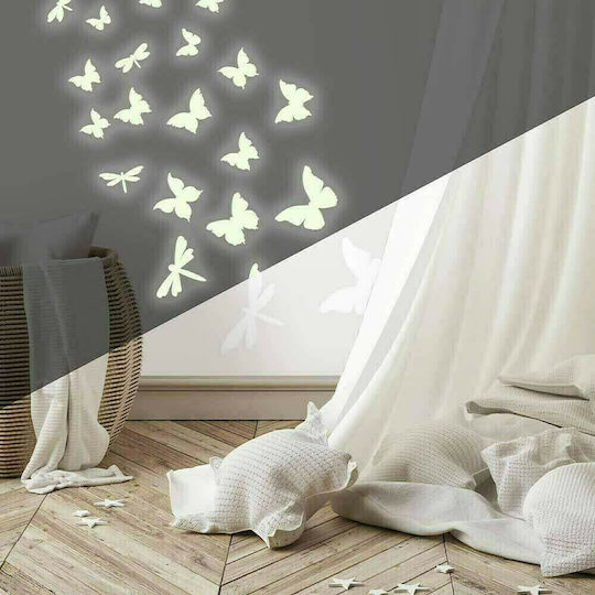 RoomMates Decor Детска стикерна за стена Стена Фосфоресциращи Пеперуди