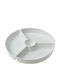 Maxwell & Williams Porcelain Dessert Divided Serving Plate with 3 Slots White Ø25cm