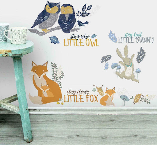 RoomMates Decor Kinder Wandsticker Wand Fuchs, Hase & Eule