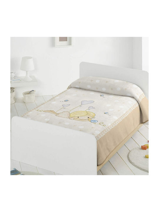 Piel SA Decke Wickeltücher für Kinderzimmer 6377 Nina Acostada Samt Beige 80x110cm