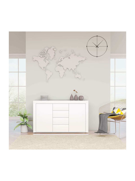 Wooden Buffet with Drawers White L120xW36xH69cm