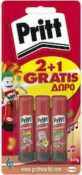 Pritt Glue Stick Original Stick 3τμχ for Paper 3pcs 11gr