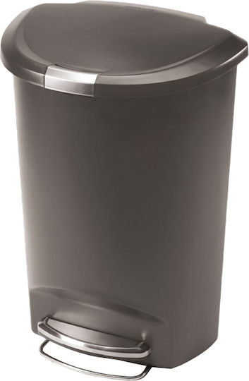 Simplehuman Πλαστικός Κάδος Απορριμμάτων με Πεντάλ 50lt Γκρι