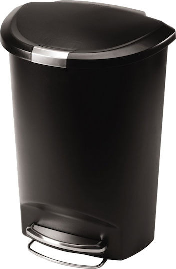 Simplehuman Plastic Waste Bin 50lt with Pedal Black