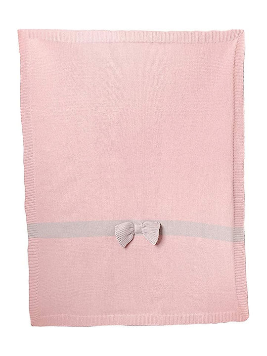 Bizzi Growin Blanket Nursery Swaddling Blankets Bow Pink 70x90cm