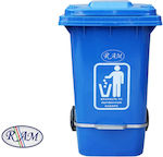 Ram Plastic Wheeled Waste Bin 100lt with Pedal Blue