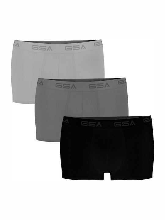 GSA 17-1204-06 Ανδρικά Μποξεράκια Gray / Dark Gray / Black 3Pack