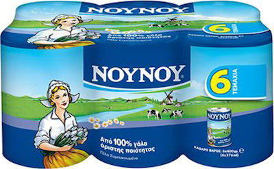 ΝΟΥΝΟΥ Evaporated Milk Full 6x400gr