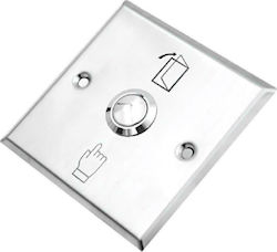 Secukey Complete Wall Push Exit Button with Frame 3A Silver SCK-CBUTTON2