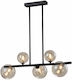 Elmark Olena Pendant Chandelier Rail for 5 Bulbs G9 Black