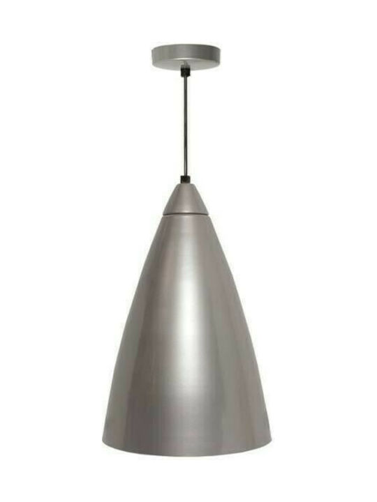 Lightup Pendant Light Single-Light Bell for Socket E27 Silver