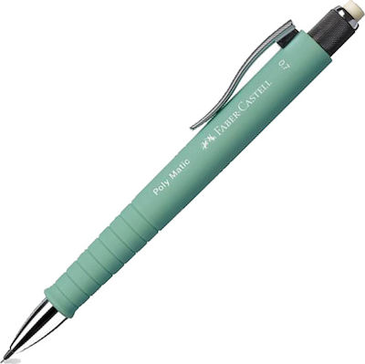 Faber-Castell Polymatic Μηχανικό Μολύβι 0.7mm με Γόμα Κατάλληλο για Σχέδιο Mint