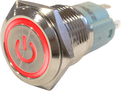 GloboStar On-Off switch Pushbutton with Lighting Red 1pcs