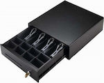 ICS 3336D Cash Drawer Black with 8 Coin Slots and 8 Slots for Bills 36x36x11cm