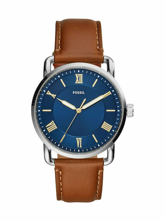 Fossil Copeland Herrenuhr 42mm Batterie mit Braun Lederarmband