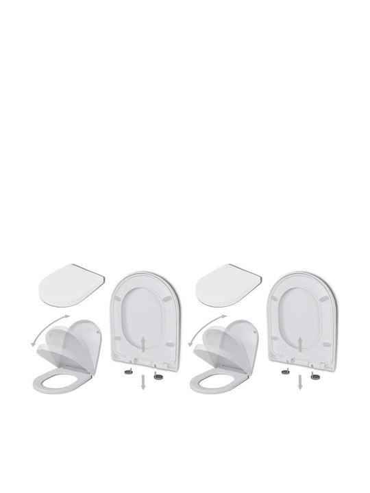 vidaXL Plastic Soft Close Toilet Seat White 46cm