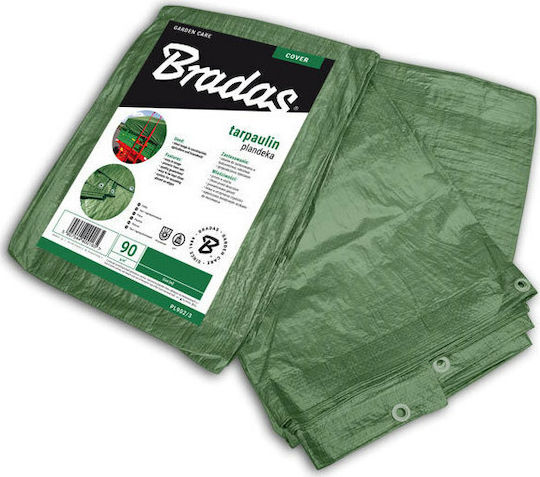 Bradas Αδιάβροχος Μουσαμάς 90gr/m² 8x12μ. Ελαφρού Τύπου Πράσινος