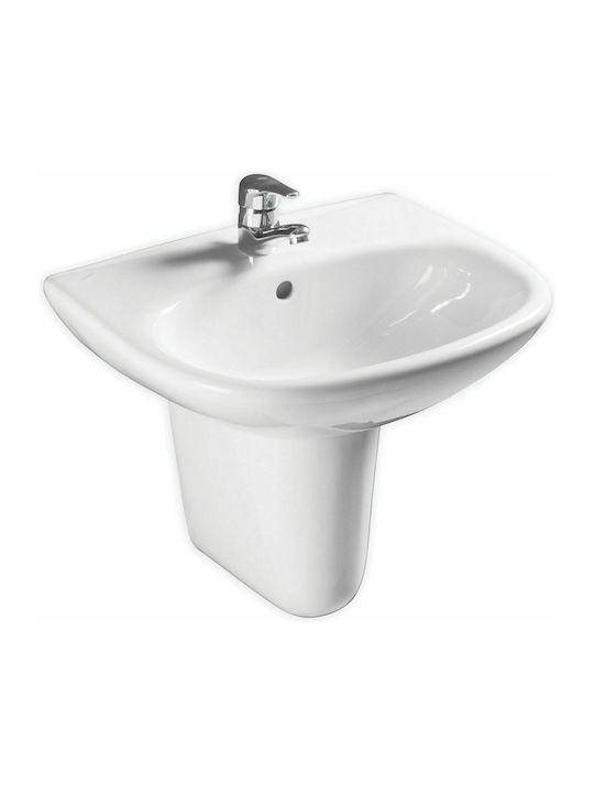Fayans Set Neo 600 Wall Mounted Wall-mounted Sink Porcelain 60x47x20.5cm White