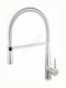 Ferro Sonata BNA4 Tall Kitchen Faucet Counter with Spiral Silver