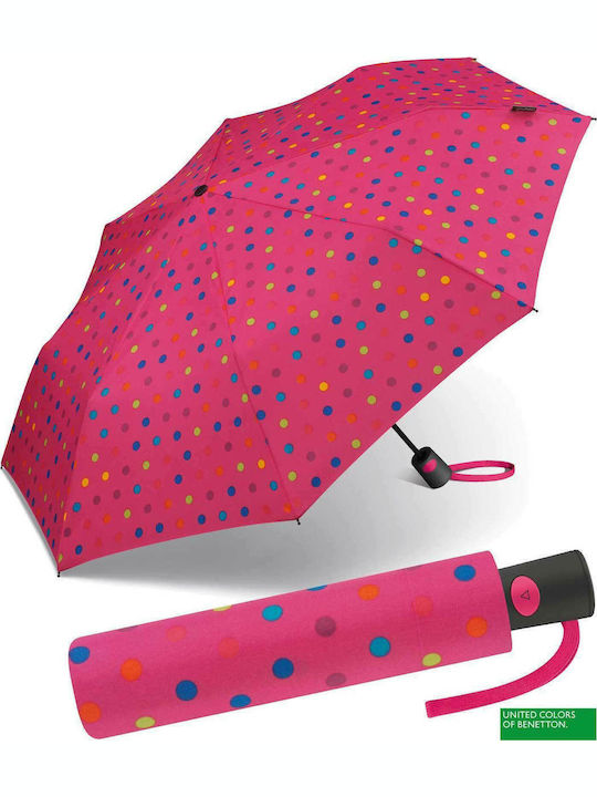 Benetton Mini AC Automat Umbrelă de ploaie Compact Fuchsia