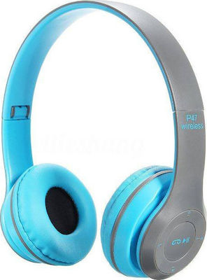 P47 Wireless/Wired On Ear Headphones with 6 hours of Operation Gray