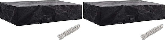 vidaXL Waterproof Chaise Lounge Cover Black 218x77x55cm 2pcs
