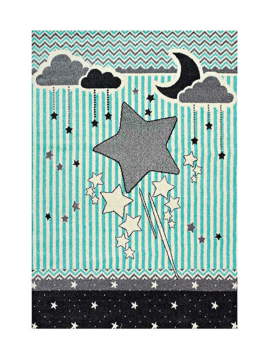 Madi Kids Cotton Rug D041A Stars 80x150cm 12mm Mint