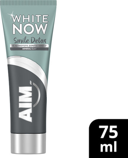 AIM White Now Smile Detox Pastă de dinți cu cărbune activ pentru Albire 75ml