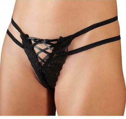 Mandy Mystery Lace String Black