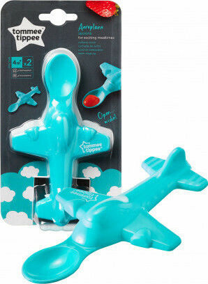 Tommee Tippee Set de Linguri pentru Bebeluşi din Plastic pentru 4+ Luni Turcoaz 2 Bucăți