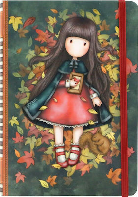 Santoro Σημειωματάριο Autumn Leaves Ριγέ με Λάστιχο A5 14x19,5cm