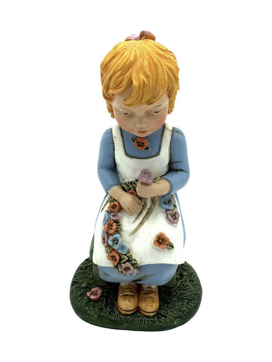 Decorativ Statuetă din Ceramică Κοριτσάκι Καθιστό 5x5x12cm 1buc