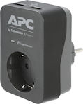 APC Μονή Εξωτερική Πρίζα Ρεύματος Ασφαλείας με 2 Θύρες USB Γκρι
