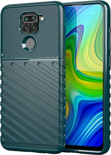 Hurtel Thunder Back Cover Plastic Verde (Redmi Note 9)
