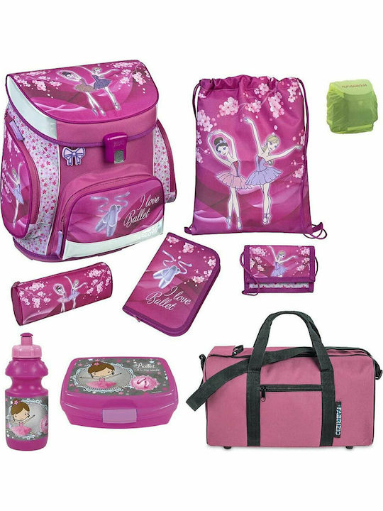 Familanto Μπαλαρίνα School Bag Backpack Elementary, Elementary in Pink color 18lt