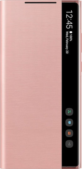 Samsung Clear View Cover Book Synthetic Leather / Plastic Brown (Galaxy Note 20)