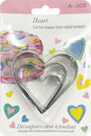 Metallic Heart-Shaped Cookie Cutter 3pcs 00101488