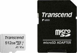 Transcend 300s microSDXC 512GB Clasa 10 U3 V30 A1 UHS-I cu adaptor