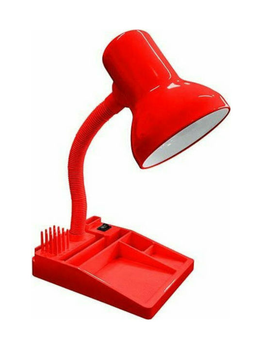 Fos me Bürobeleuchtung mit flexiblem Arm für E27 Lampen in Rot Farbe