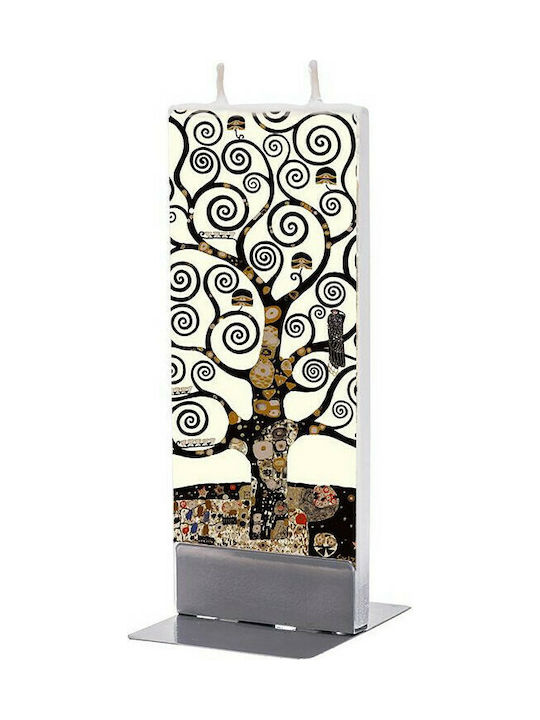 Flatyz Decorative Candle Klimt Tree of Life White 2.4x5.9cm 1pcs