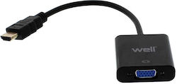 Well HDMI male to VGA female 1pcs (16004)