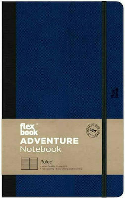 The Writing Fields Adventure Caiet A5 Cu dungi cu Elastic Albastru