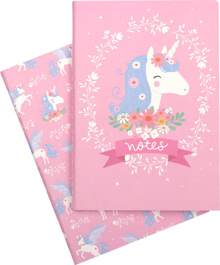 A Little Lovely Company Set 2 Notebooks A5 Ruled Pink