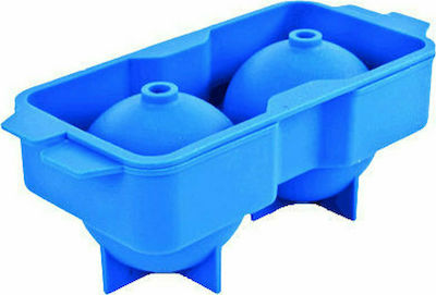 Novatex Silicone Ice Cube Tray Sphere 2 Slots with Lid Blue 04-181