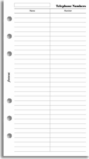 Filofax Personal Ανταλλακτικές Κόλλες A6 20 Φύλλων Ριγέ Λευκές