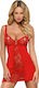 Obsessive Heartina Sexy Set mit Robe Chemise & Tanga Red