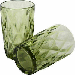 Fylliana Σετ Ποτήρια Νερού από Γυαλί σε Πράσινο Χρώμα 6τμχ