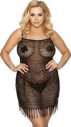 Anais Apparel Geali Plus Size Babydoll Sexy Robe Black